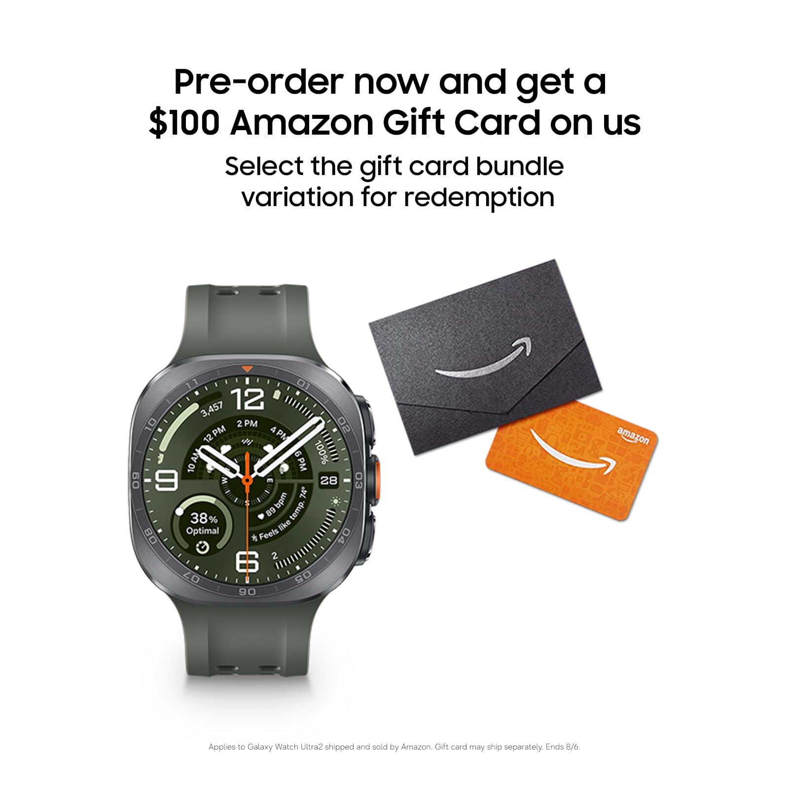 Samsung Galaxy Watch Ultra2 + $100 GC, Titanium Silver, 47mm LTE Smartwatch | Rugged Design, AI Assistant, Advanced Sleep and Running Coach, Dive-Rated, Heart Rate Tracking [US Version, 2 Yr Warranty]