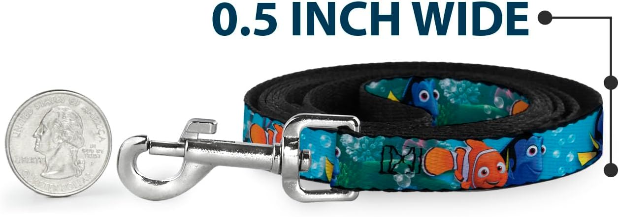 Dog Leash Nemo Dory Poses 6 Feet Long 1.0 Inch Wide
