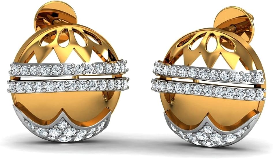 JewelsForum 14Kt Yellow Gold Classic Diamond Studs Earrings 0.8 Carat TCW