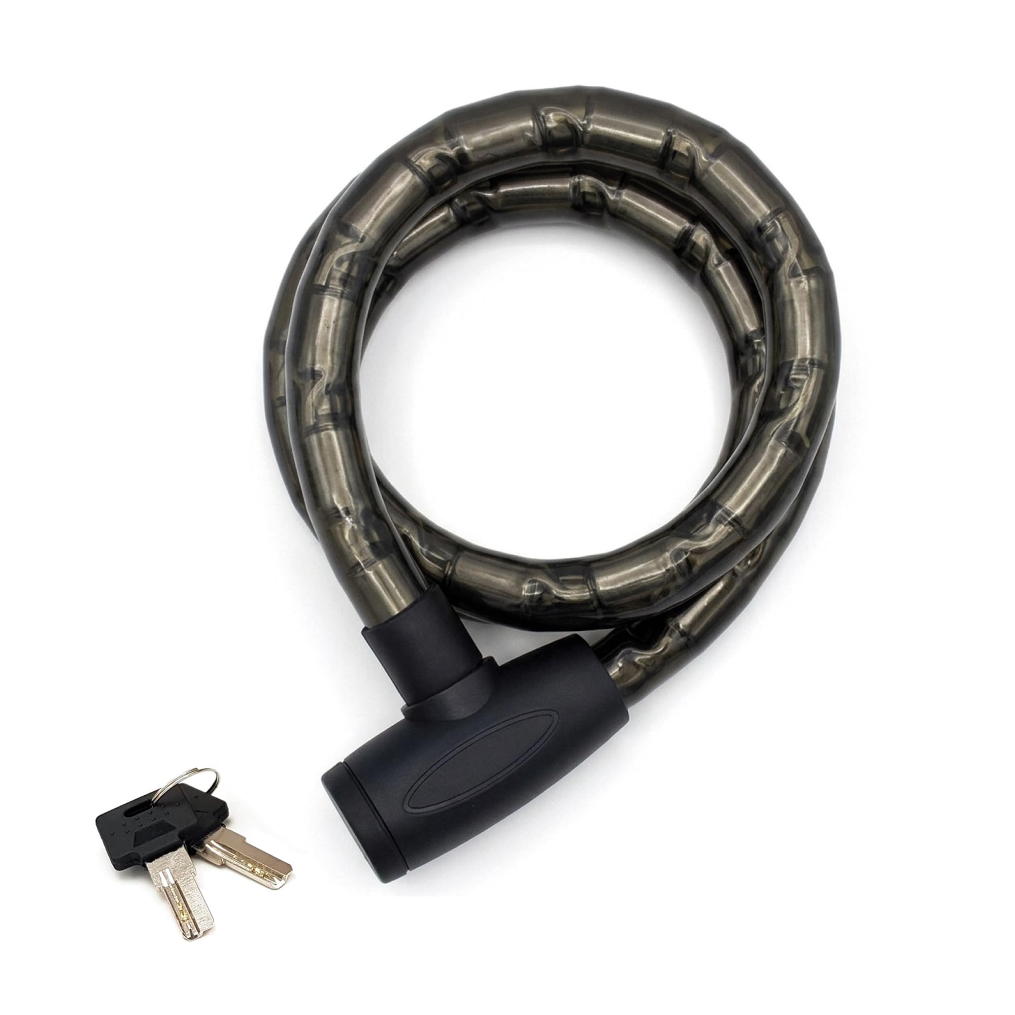 Lucchetto per moto da 120 cm, cavo in acciaio intrecciato, lucchetto per bici e monopattino, catena antifurto per moto con diametro di 22 mm, 2 chiavi, custodia protettiva antigraffio, impermeabile