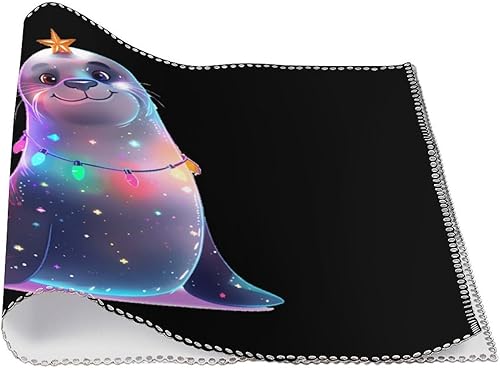 Miniatura 3 de Funny Xmas Sea Lion Animals Placemats Set of 6 Resistant Table Mats Washable Place Mats for Dinner Party Table Decoration