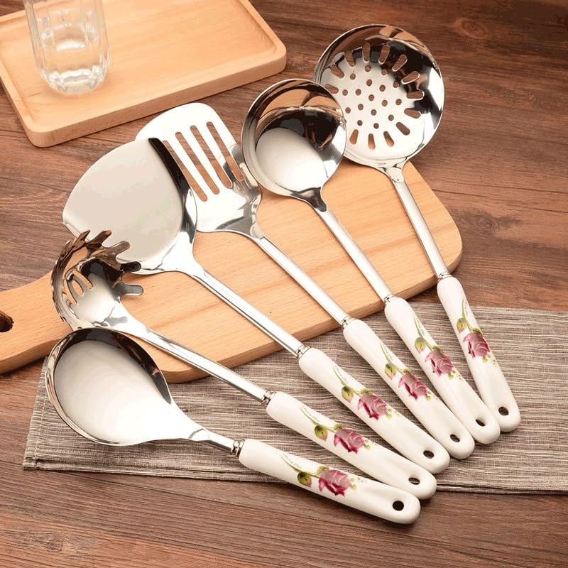 Ensemble d'outils de cuisine en acier inoxydable, manches céramique - 7