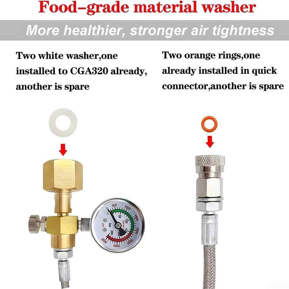 Tubo adattatore aggiornato per macchine Soda in acciaio inossidabile con tubo esterno standard CGA320 adatto per TR21 4 fili compatibile con Fizzi Touch JET Fizz e