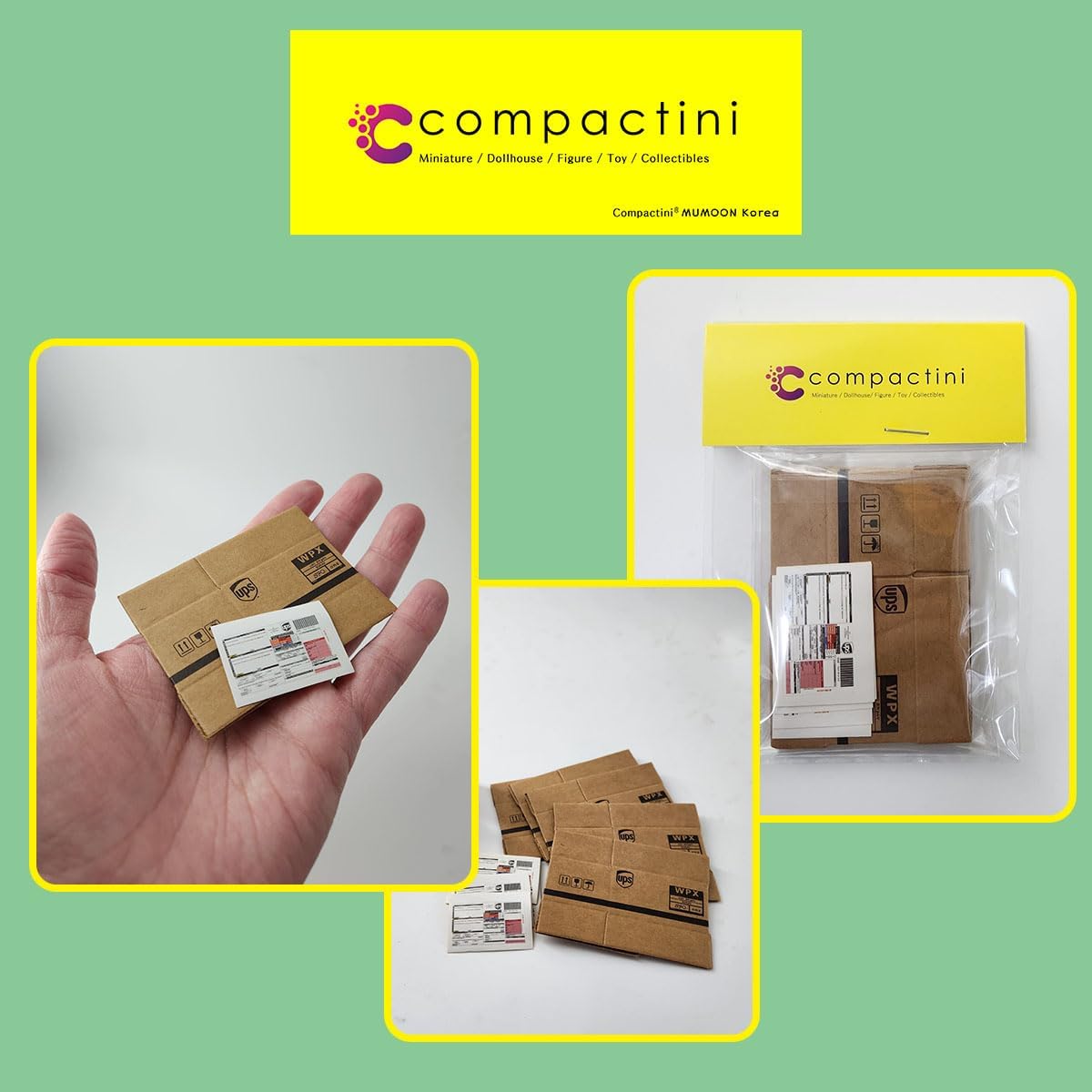 Miniature DIY Set Shipping Boxes Sets 5P(Unfolded) with Shipping Labels 1:12 Scale Models Dollhouse Accessory Box Miniature (U) image 2
