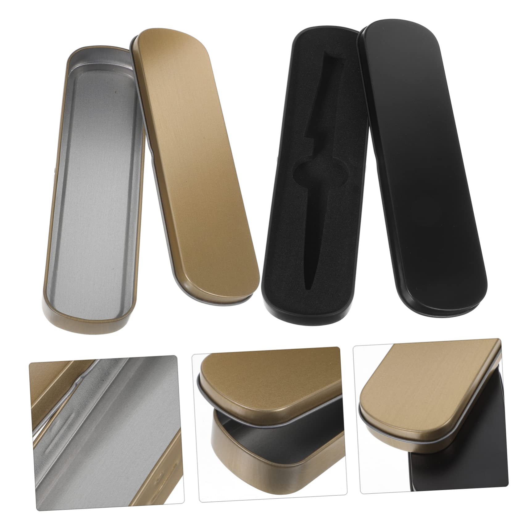 10pezzi Astucci Metallo Per Penne Scatole Piane Con Coperchio Per Materiale Scolastico Organizer Versatile Per Studenti e Cosmetici