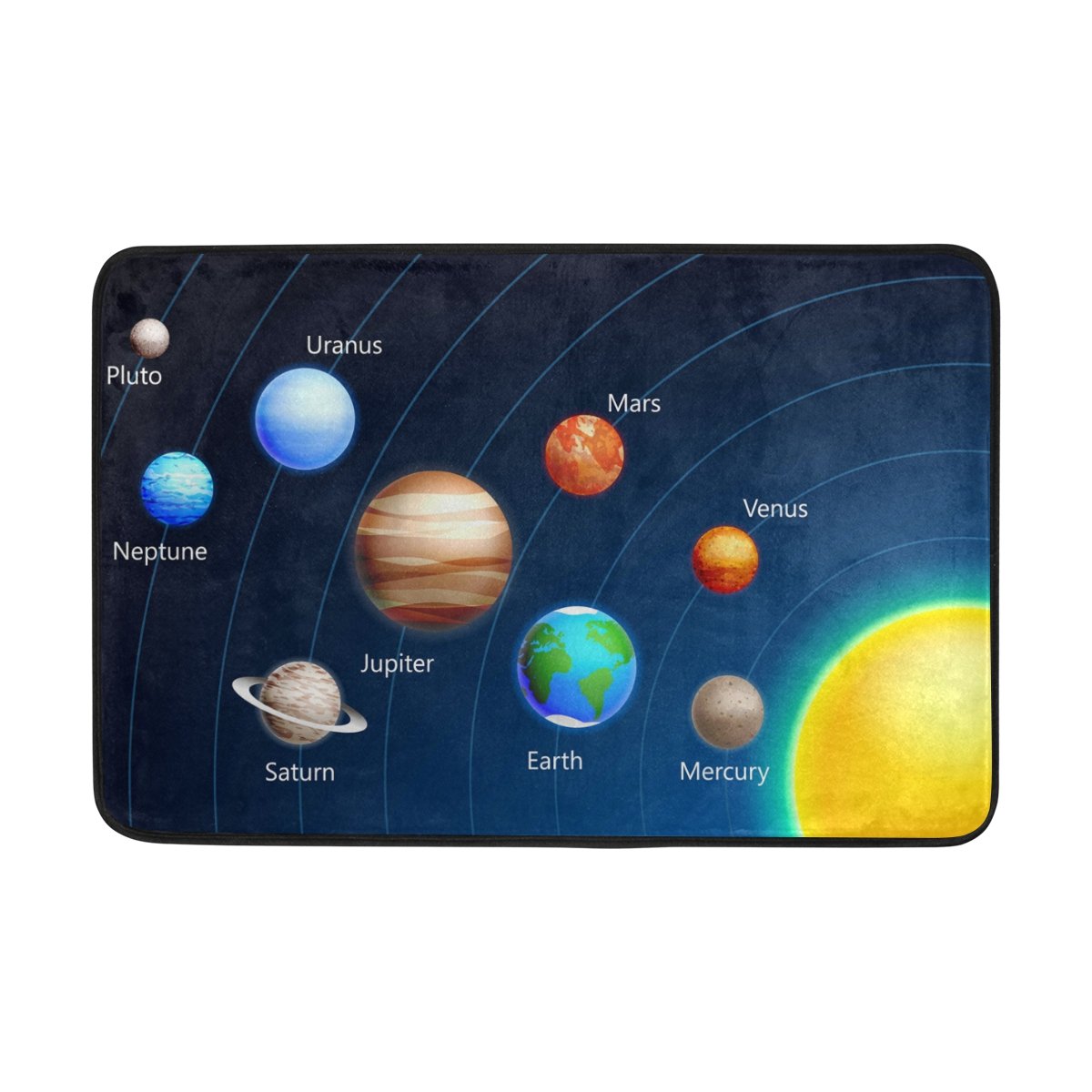 Use7 Solar System Sun Planet Galaxy Nebula Doormat Indoor Outdoor Entrance Floor Mat Bathroom 60 x 40 cm