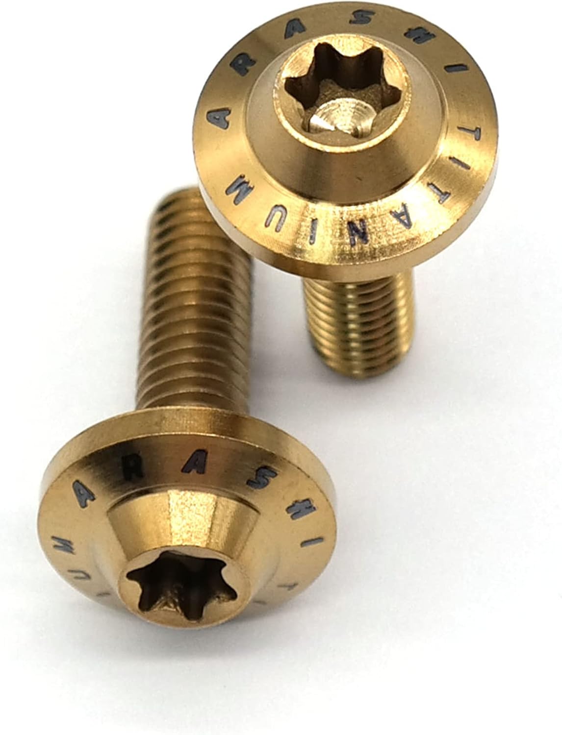 Front Brake Disc Rotors Mounting Bolts for Honda CB600 Hornet 600 1998-1999, CB400 VTEC 1999-2015, VTR1000F SUPER HAWK FIRESTORM 97-07 Titanium Tapered Torx Screws M6x20 Gold 12 Pcs