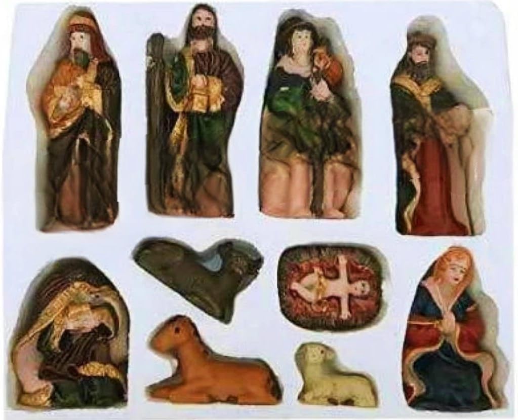 Christmas Nativity Scene Figurines, Set of 10, Handcrafted