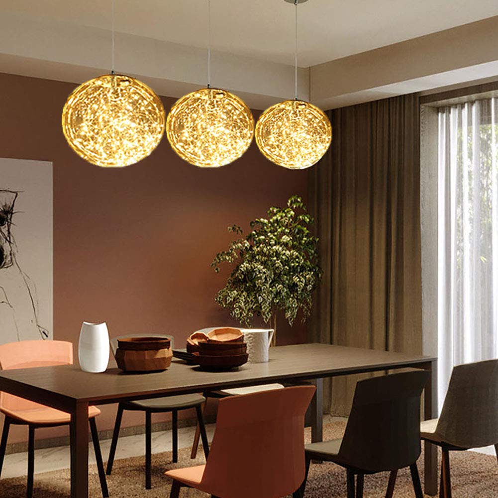 Led Moderno Semplice Gypsophila Lampadario,Camera Corridoio Portico Luci Del Balcone,Caffè Ristorante Music Bar Lampade In Vetro-Luce bianca cognac 30cm