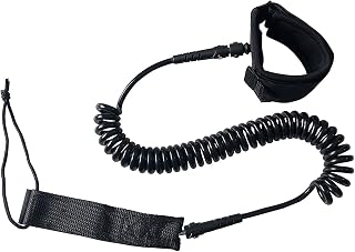 Surfing Surf Board Surfing Ankle Leash 10 Feet Surfboard Ankle Leash Traction Rope Surfing Elastic Coiled Stand UP Paddle Board Leg Rope