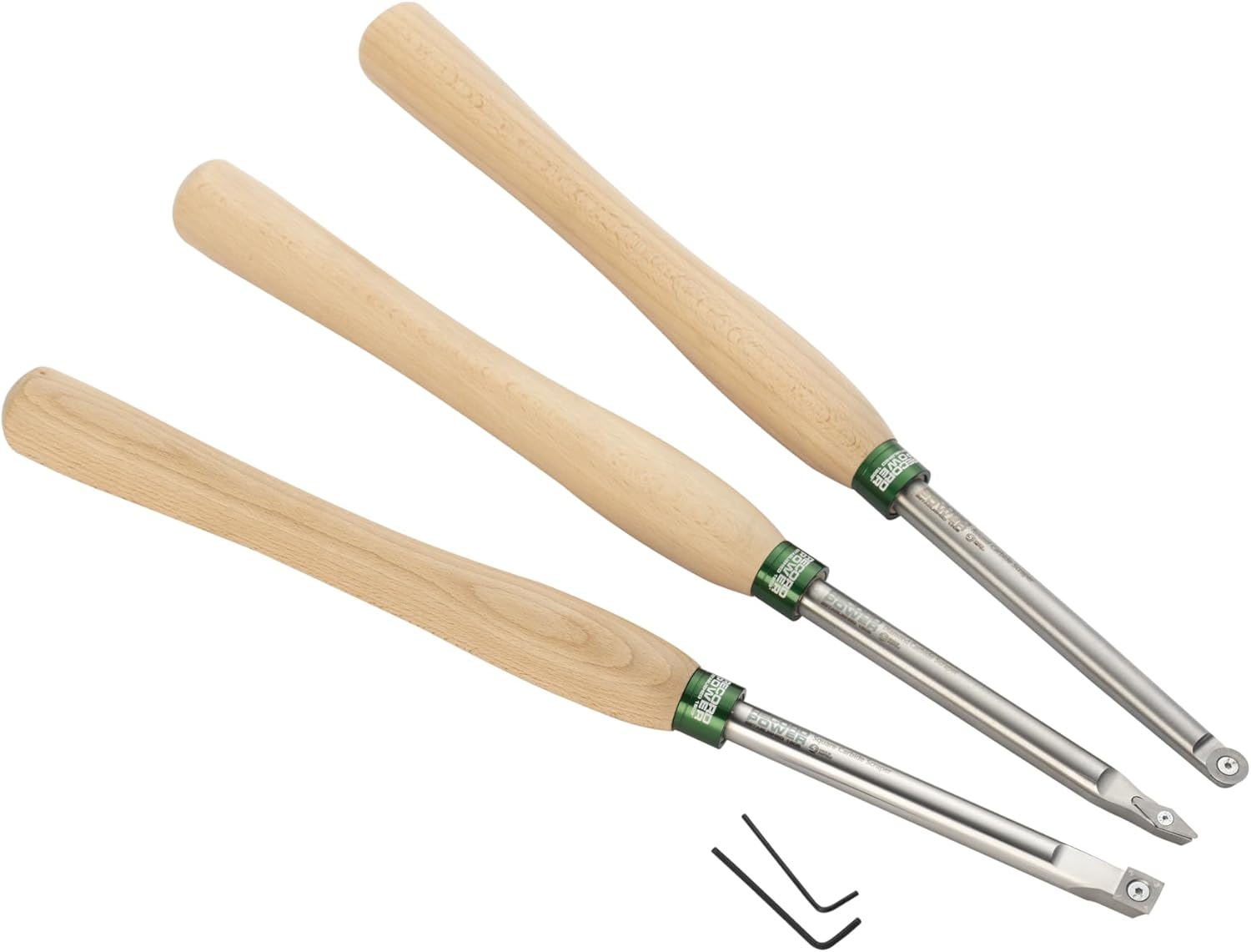 Record Power ProComfort 3-Piece Carbide Turning Tool Set – Ergonomic Handle, No Sharpening Needed, 30° Precision Tips, Beginner-Friendly Woodturning Tools Made in UK