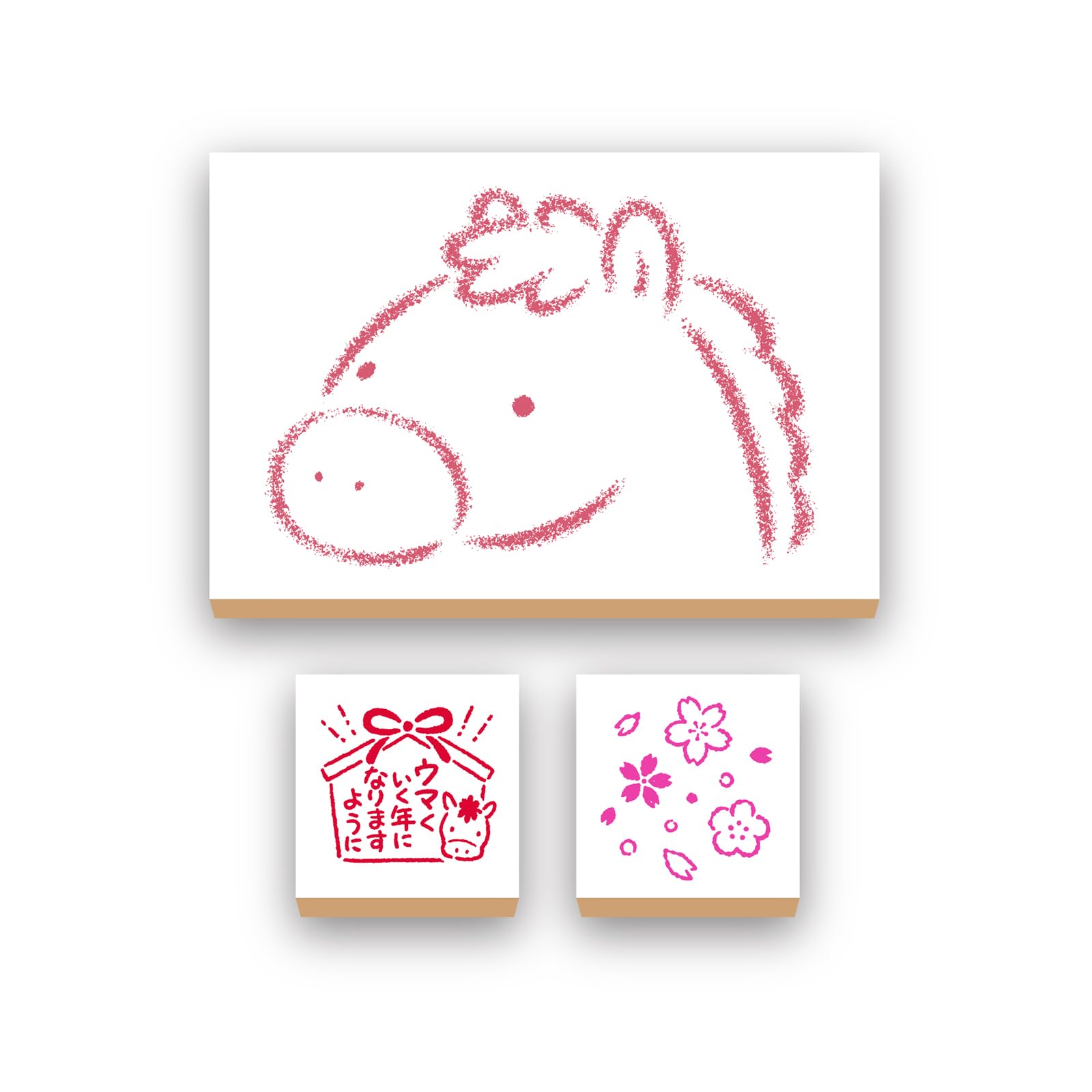 2019年 ハンドメイド 年賀状 Amazon.co.jp: ビバリー 年賀スタンプ ハンコ 午 年賀状 手作り セット