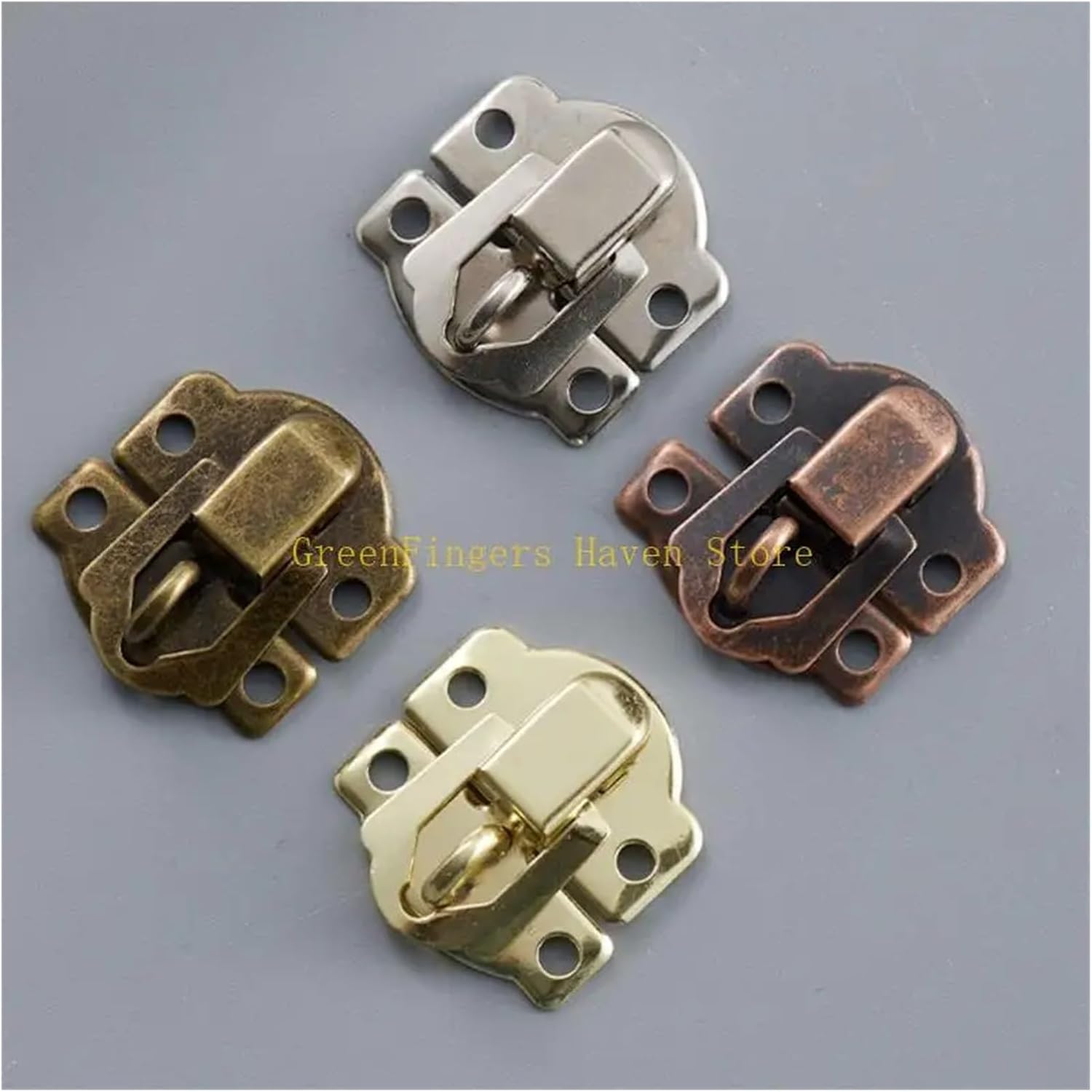 Hasp Hinge 10 Pcs Antique Decorative Hasp Retro Jewelry Box Vintage Furniture Buckle Latch Hinge(White Nickel)