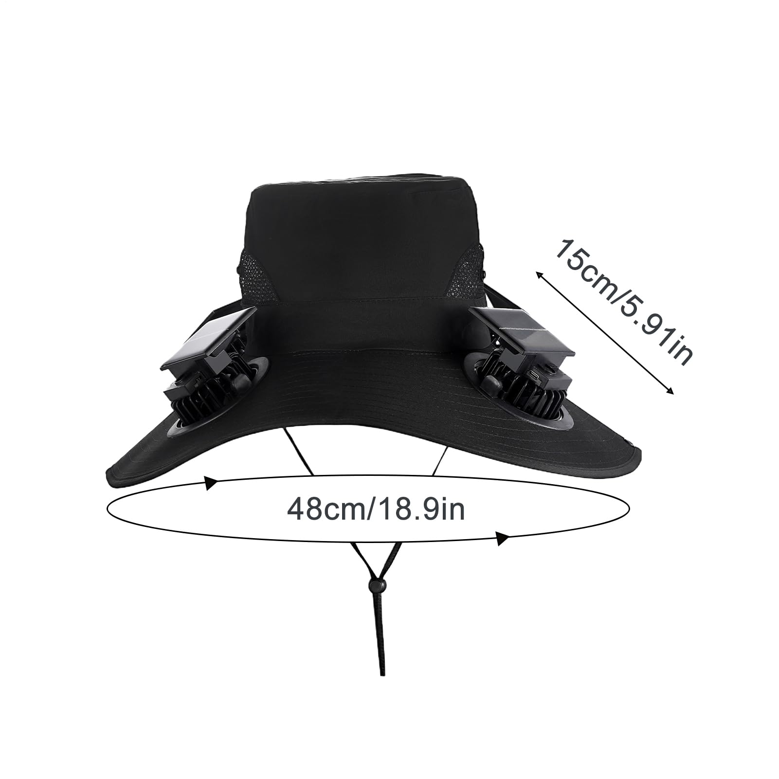 Berretto con ventilatore solare, cappello a tesa larga con 4 ventole solari, cappello da spiaggia per esterni, per pesca, escursionismo, giardinaggio, viaggi, spiaggia, golf, gite in barca, lavoro