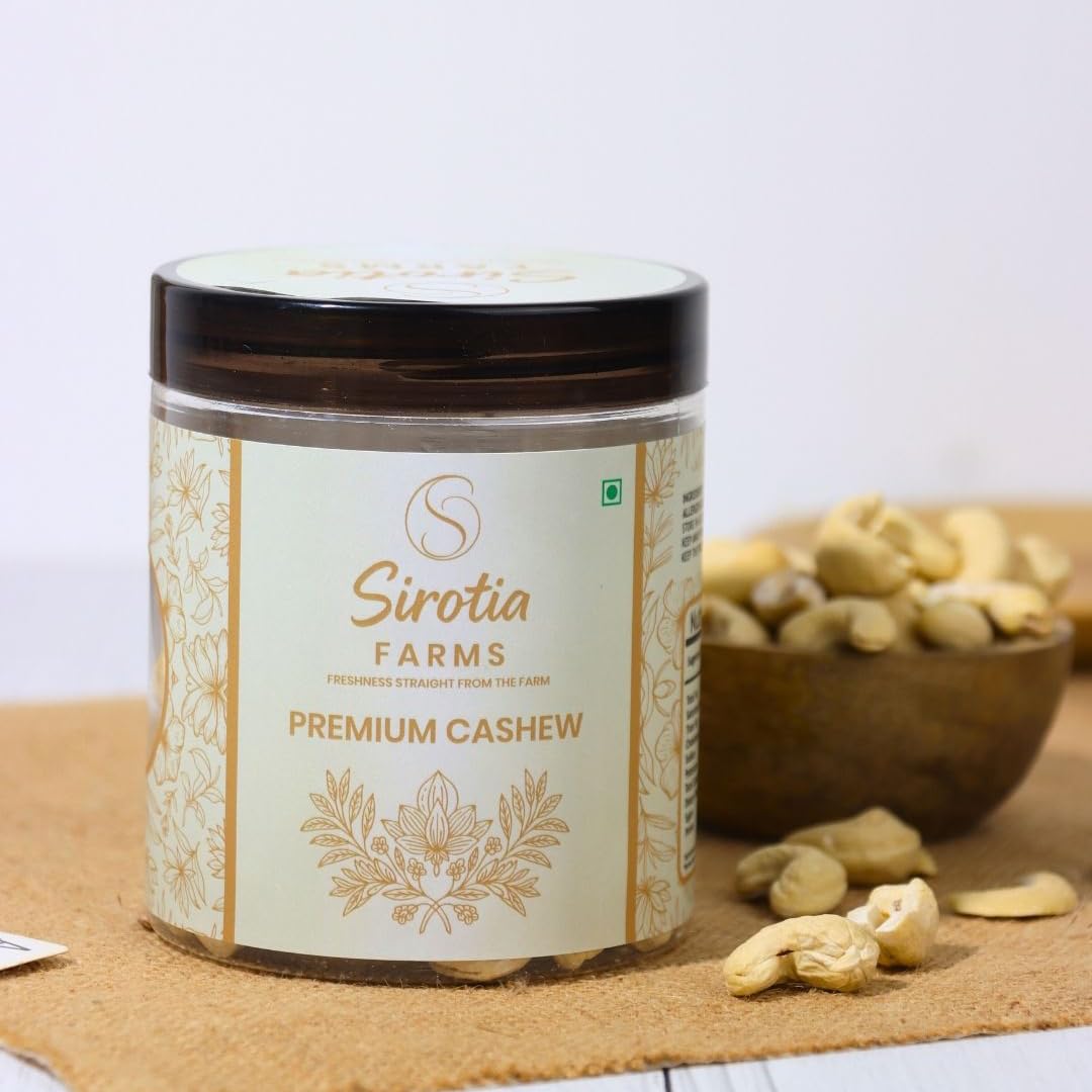 Sirotia Farms Premium Whole Cashews (Kaju) 200g | W320 Grade, Jumbo Size | Rich in Protein & Healthy Fats | 100% Natural, Fresh & Crunchy | Nuts & Dry Fruits 1
