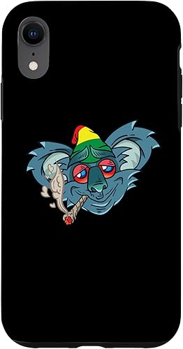 Funda para iPhone XR Koala Smoking Weed Cannabis Stoner Marihuana Bear Don't Care