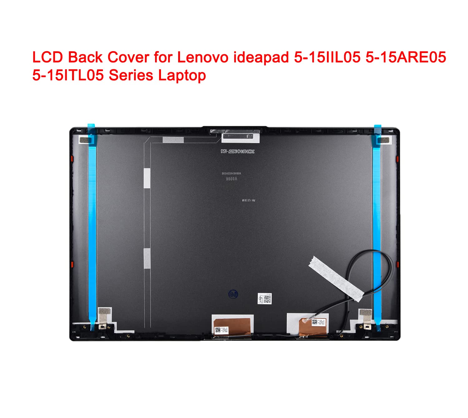 Ersatz-LCD-Rückabdeckung, Deckel mit Scharnieren für Ideapad 5-15IIL05 5-15ARE05 5-15ITL05 Serie Laptop P/N: 5CB0X56073 AM1K7000310, Grau