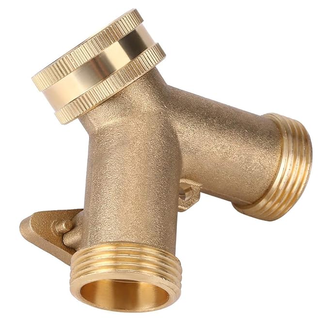 Bewinner 2 Way Brass Tap, Hose Tap Connector, 3/4 Inch Brass 2 Way