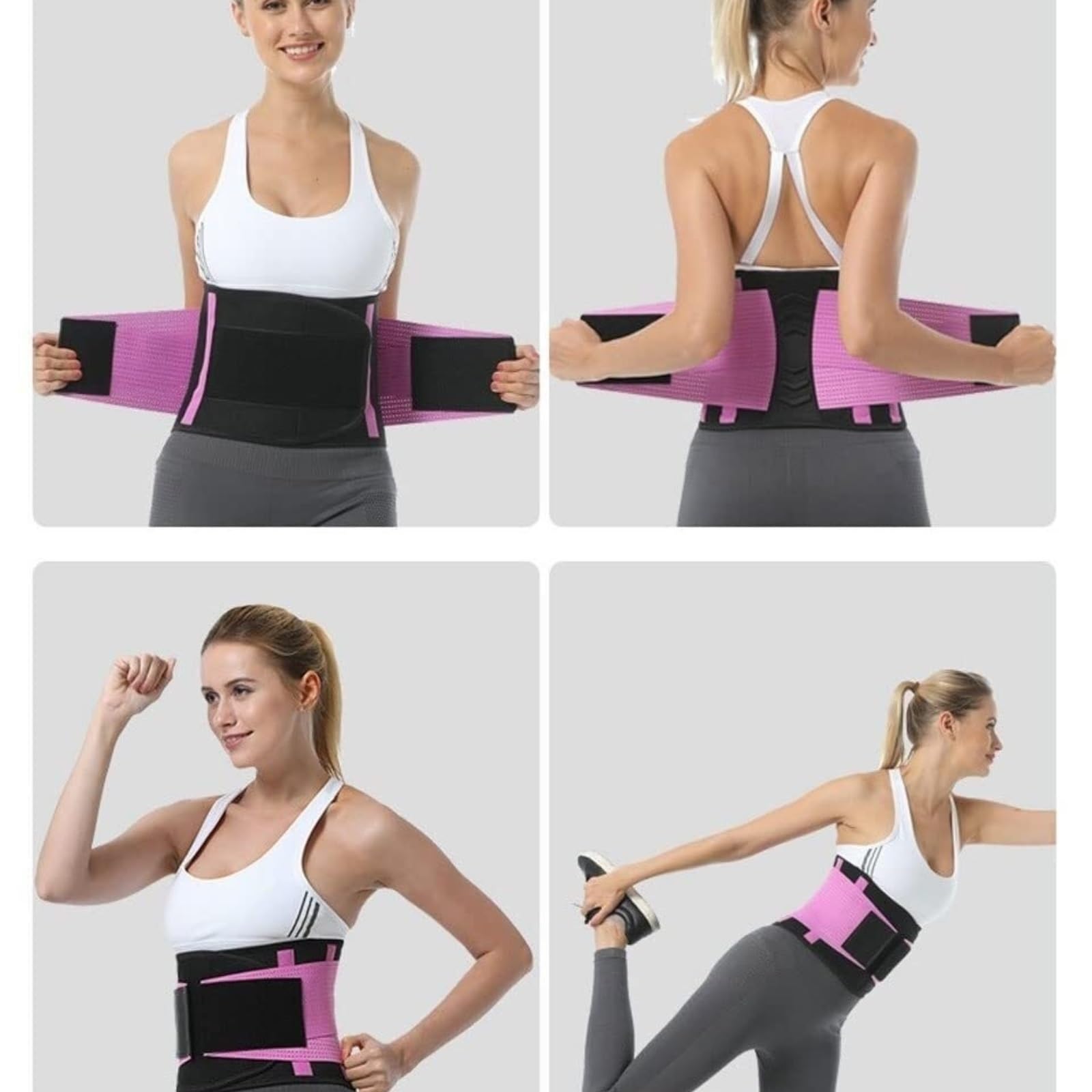 Rückenstützgürtel Leicht Elastischer Rücken-Lendenwirbelstützgürtel, Orthopädischer Haltungskorrektor, Unterer Rücken, Taillenstützkorsett, Taillentrainer Atmungsaktiv(Grün,S)
