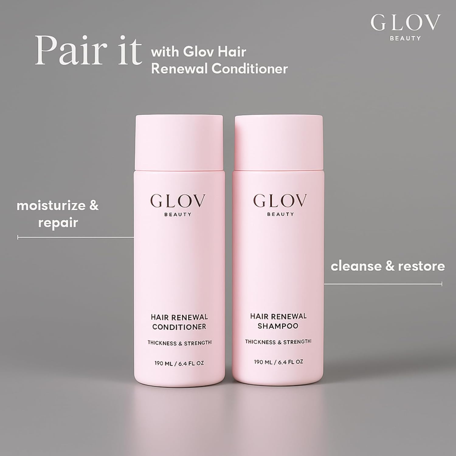 Glov Beauty Hair Renewal Shampoo – Purifying and Revitalizing Formula with Apple Stem Cells, Keratin Amino Acids, Argan Oil, Biotin & Green Tea – Gentle Daily Cleanser for All Hair Types - Image 7