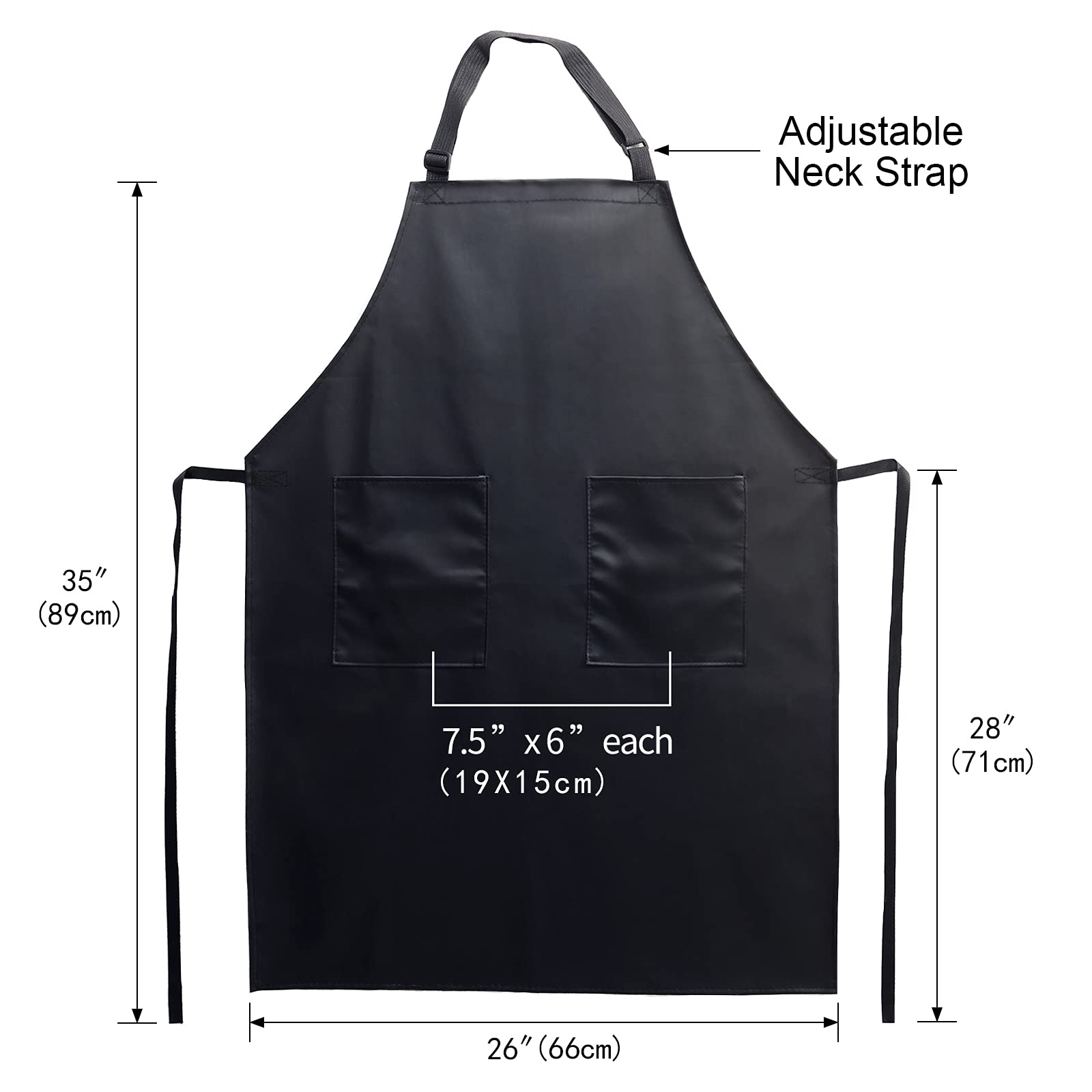 Tablier PVC Imperméable Avec Protège-Manches - Double Face, Taille Réglable - Pour Cuisine, Boucher, Pizzaiolo - 3