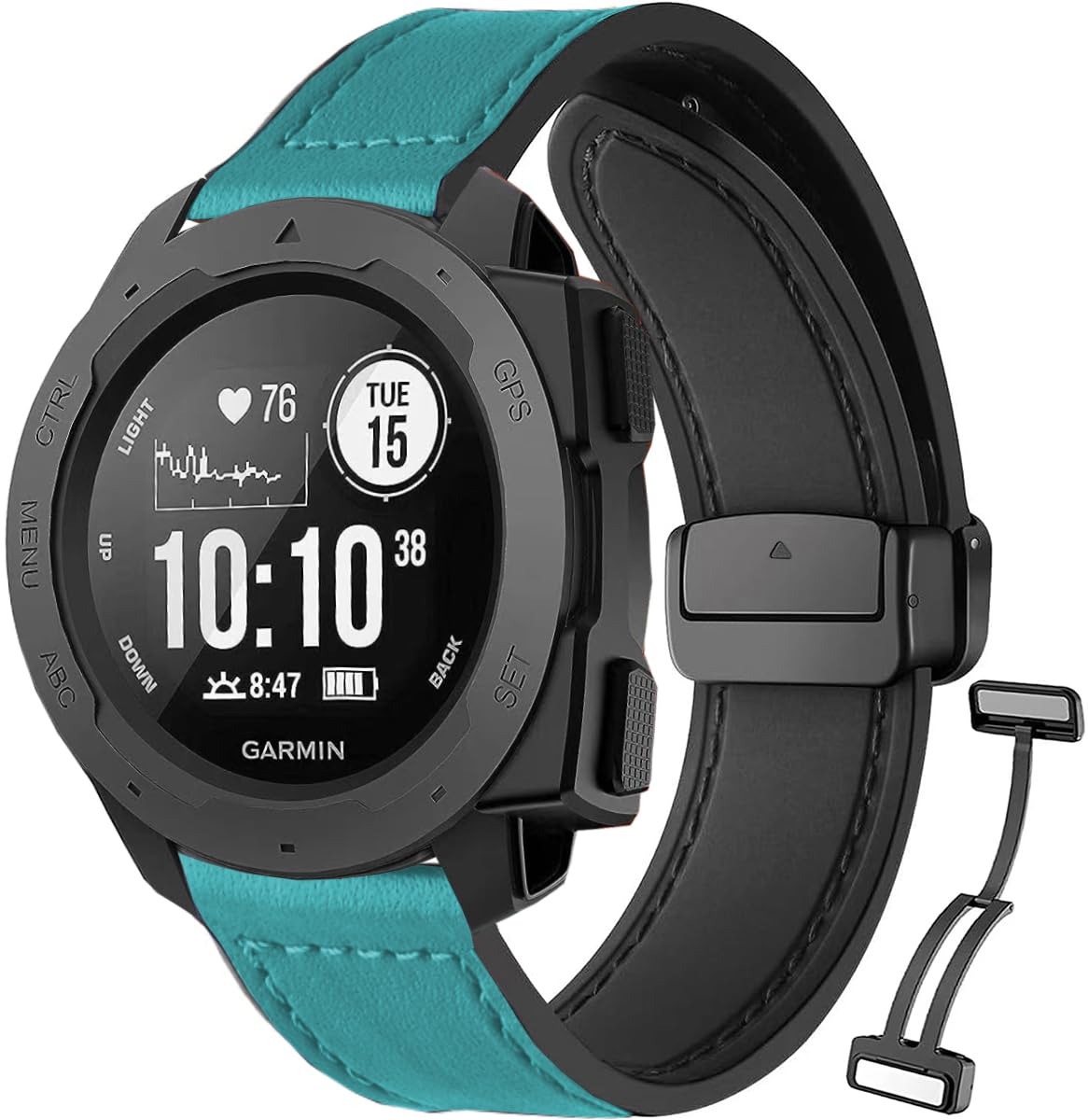 Amazon.com: Magnetic Leather Watch Band for Garmin Instinct