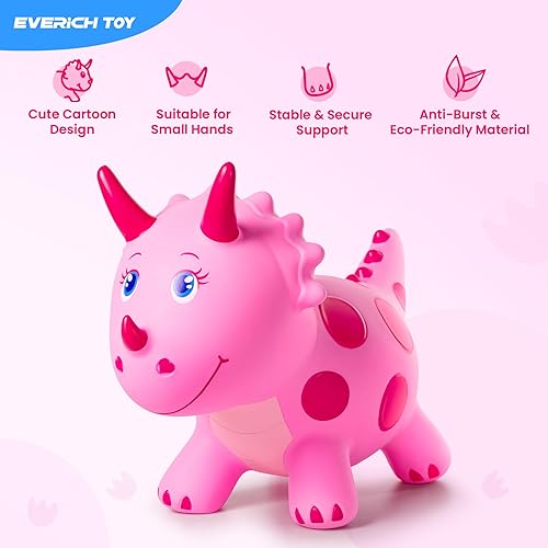 Miniatura 10 de EVERICH TOY Caballo animoso de dinosaurio,Juguetes de salto,Tolva de animales animales,Gorila inflable de Triceratops,Paseo en juguetes de animales