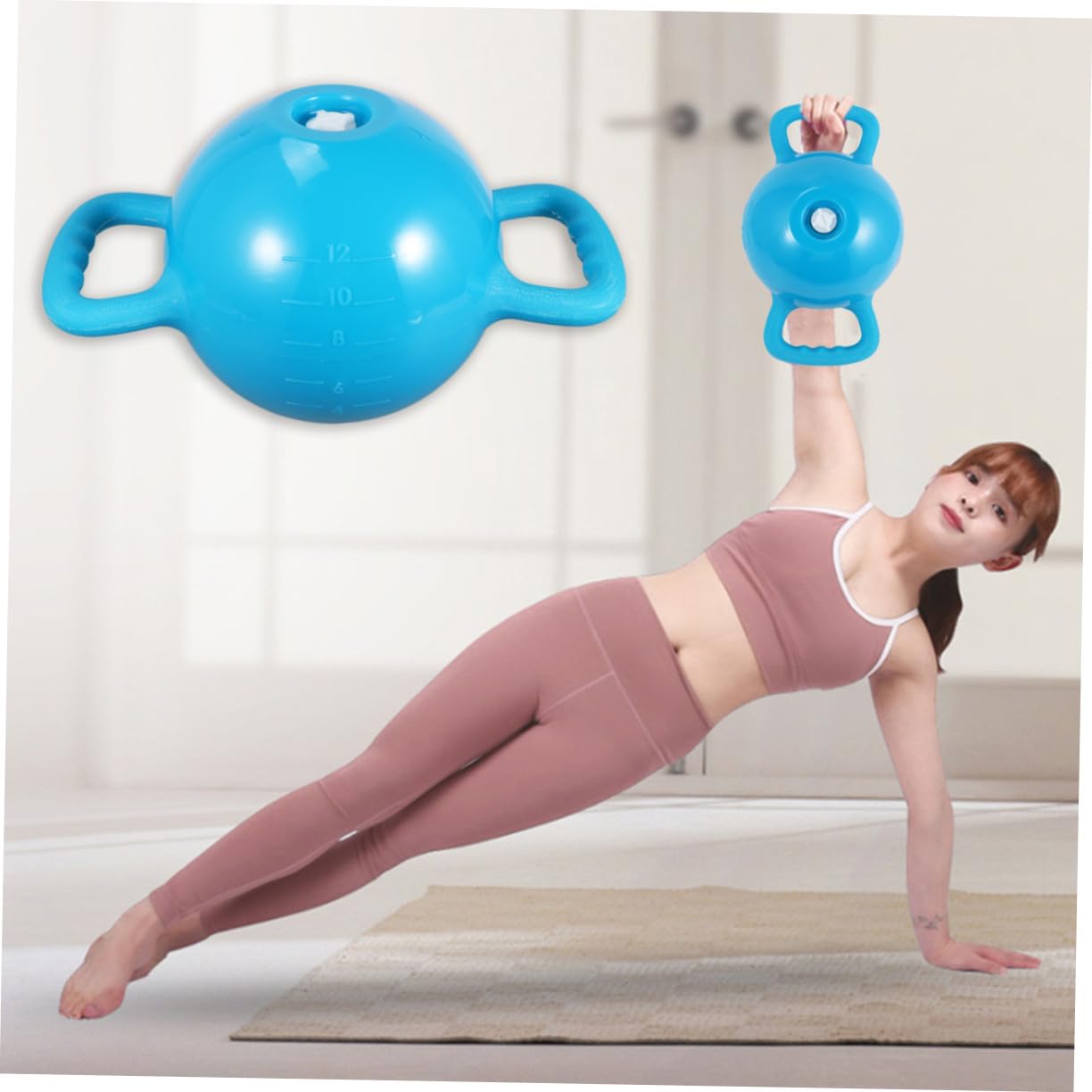 Regulowany Kettlebell Do z Podwójnymi Uchwytami Wykonany z Trwałego PVC z Płaską Podstawą Idealny Do i Ćwiczeń Siłowych dla Kobiet i Mężczyzn Fioletowy