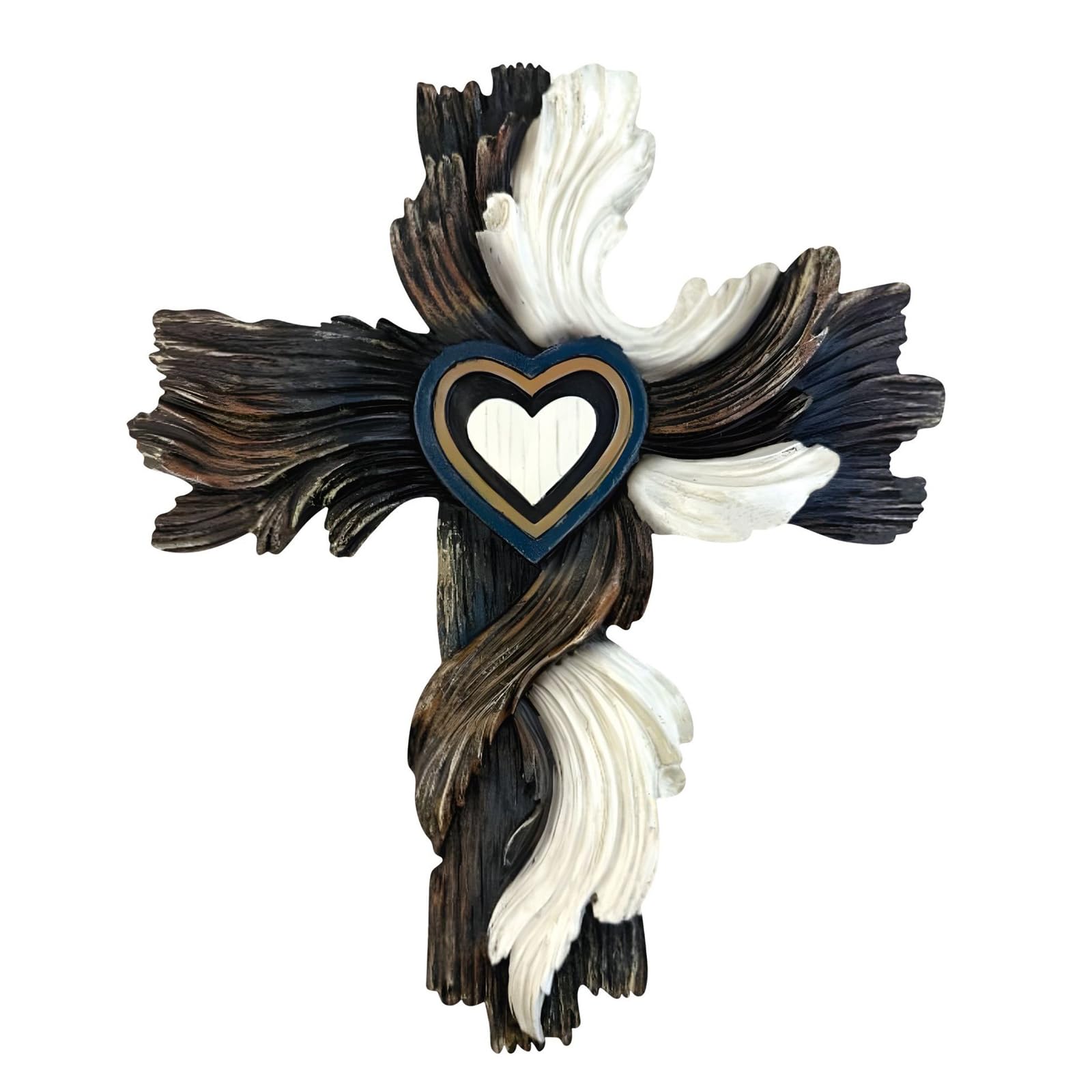 Tsophreniq Carved Crucifix Statue Wall Hanging Decors Wooden Crosses Ornament for Entrance Baptisms Decors Easters Religious Gift Religious Wall Hanging Crosses