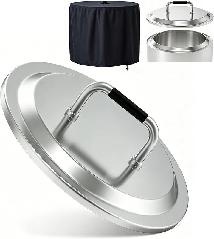 LS'BABQ Fire Pit Lid with Handle and Fire Pit Cover Replacement for Solo Stove Bonfire 19.7'',Stainless Steel Fire Pit Lid with Heat Resistant Handle,Waterproof Cover for Solo Stove Bonfire 2.0