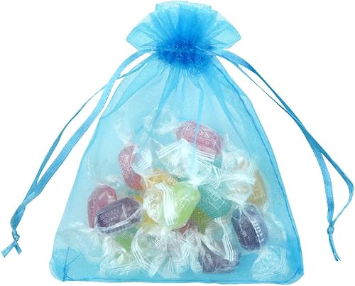 Miniatura 23 de 50 bolsas de organza de 3.54 x 4.33 pulgadas (3.5 x 4.3 in) de satén con cordón de organza, bolsa de regalo para boda, fiesta, bolsa de regalo, 10