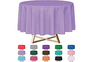 12 Pack Premium Disposable Round Lavender Tablecloths: Create a Mesmerizing Ambiance for Unforgettable Gatherings