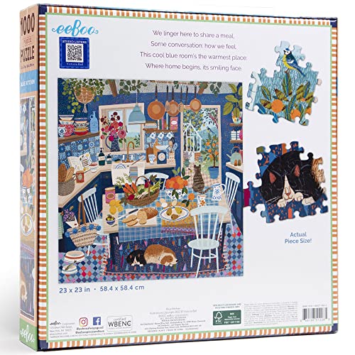 eeBoo - Puzzle 1000 pcs - Blue Kitchen - (EPZTBUK, 1000 pièces, 58.5 cm x 58.5 cm - Image 3