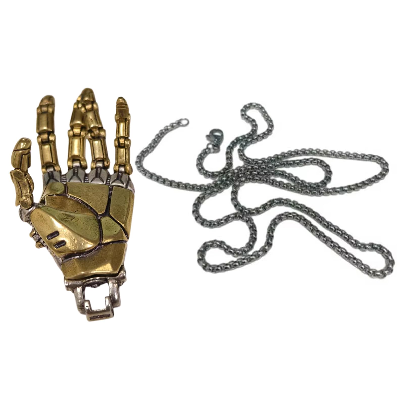 Maxtonser Handmade Mechanical Hand Necklace Copper Pendant Movable Finger Joints Robot Hand Charm Jewelry For Men And Women
