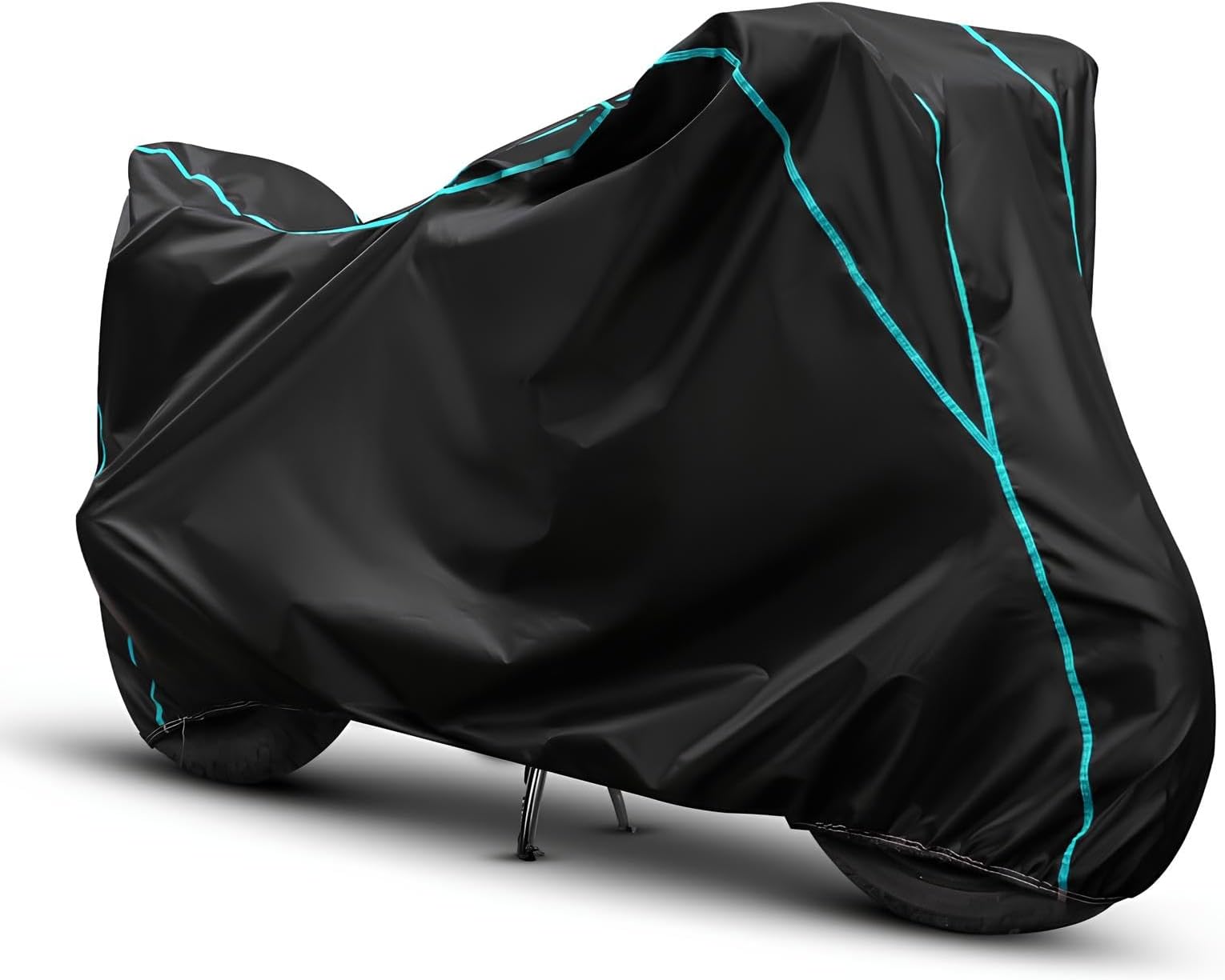 Skyclun Bike Cover Compatible with Daymak Rebel | 100% Waterproof | Dust and UV Protection | Elastic Bottom | Triple Stitched | 5-Thread Interlock (Black & Navy Piping)