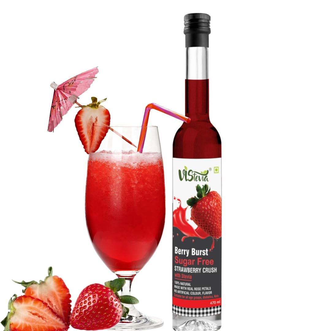 Sugar Free Berry Burst Summer Syrup - By Vistevia - Diabetic And Keto Friendly - Sweetened Naturally With Stevia, Made With Real Strawberries Not Flavour And Colour - Pack Of 1 (470ML) Serves 15-20 Glasses (B0D2XNC15W) Amazon Price History, Amazon Price Tracker