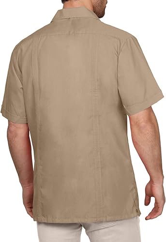 Miniatura 3 de NE PEOPLE - Camisas de manga corta con botones estilo guayabera cubana para hombre, tallas S a 4XL