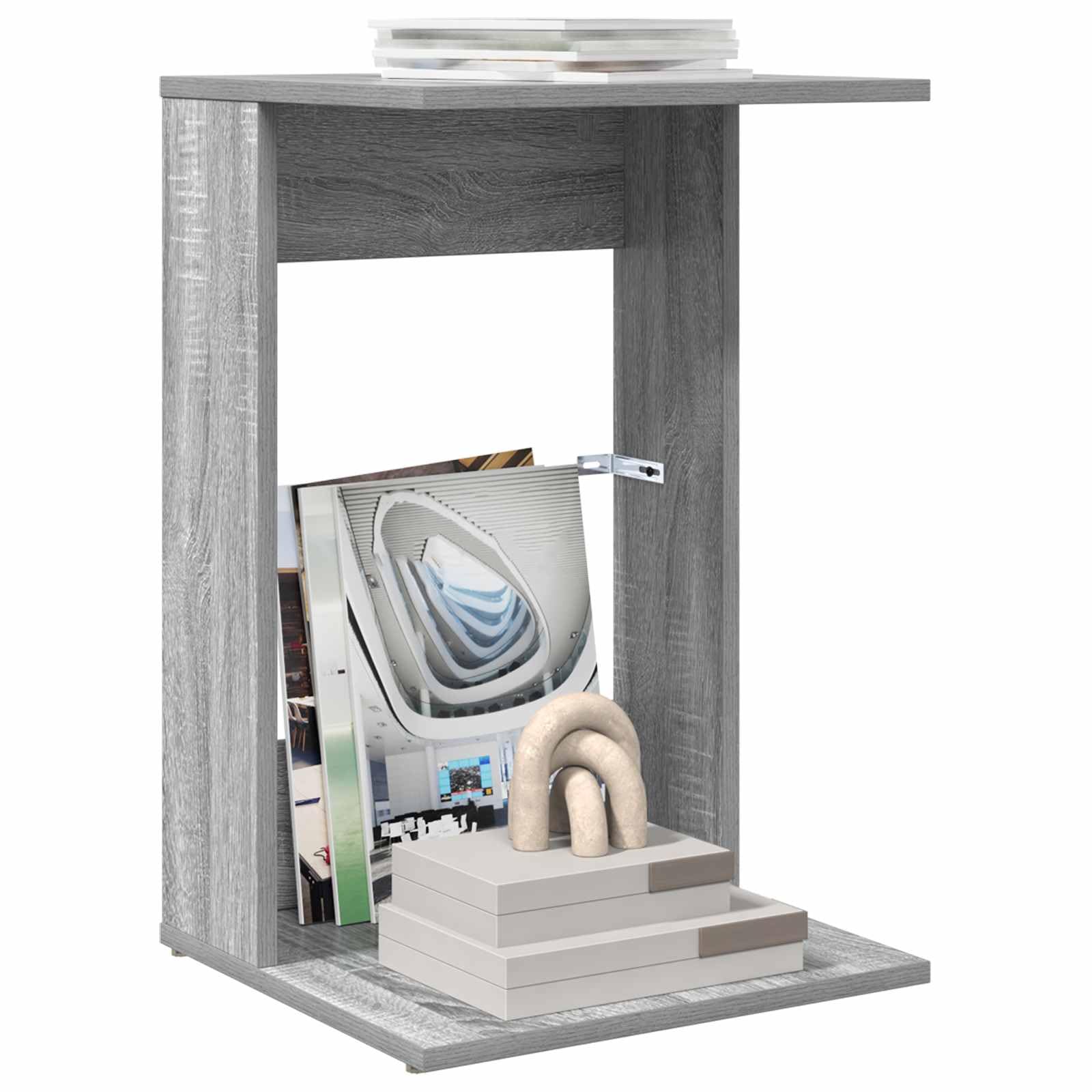 Mesa auxiliar Sonoma gris 40 x 38 x 62,5 cm – Moderna mesa de centro de madera rectangular para sala de estar como estante para lámparas y bebidas en el salón
