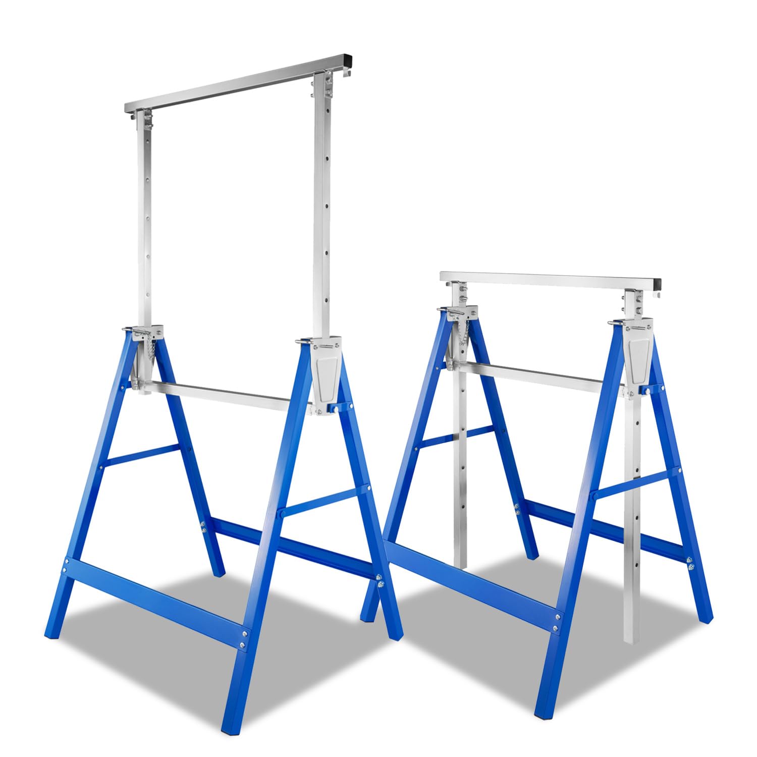Caballetes de trabajo ajustables de acero Q195 pack de 2 soportes plegables de 80 a 130 cm