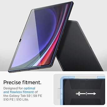 Spigen Tempered Glass Screen Protector [GlasTR EZ FIT] Designed for Galaxy Tab S10 Lite | Galaxy Tab S10 FE | Galaxy Tab S9 | Galaxy Tab S9 FE [9H Hardness/Case-Friendly]