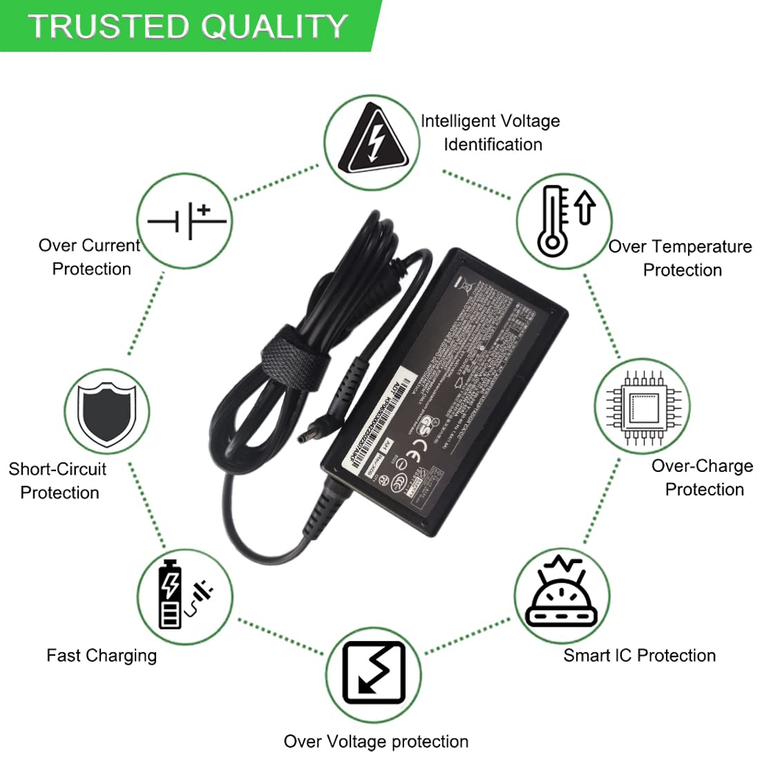 NEW 100%Original PA-1650-86 AC Adapter 19V 3.42A 65W Power Cable for Acer laptop