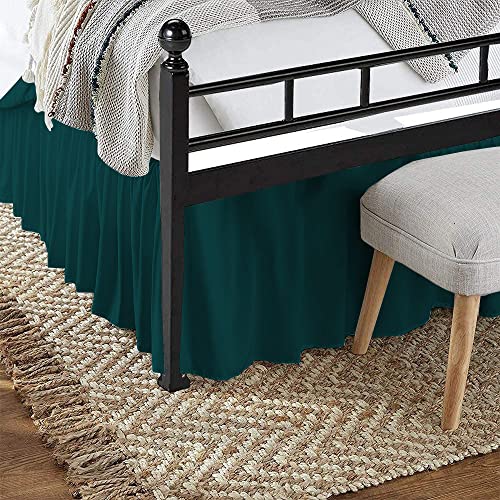 1 Piece Ruffled Bed Skirt with Split Corners - 18