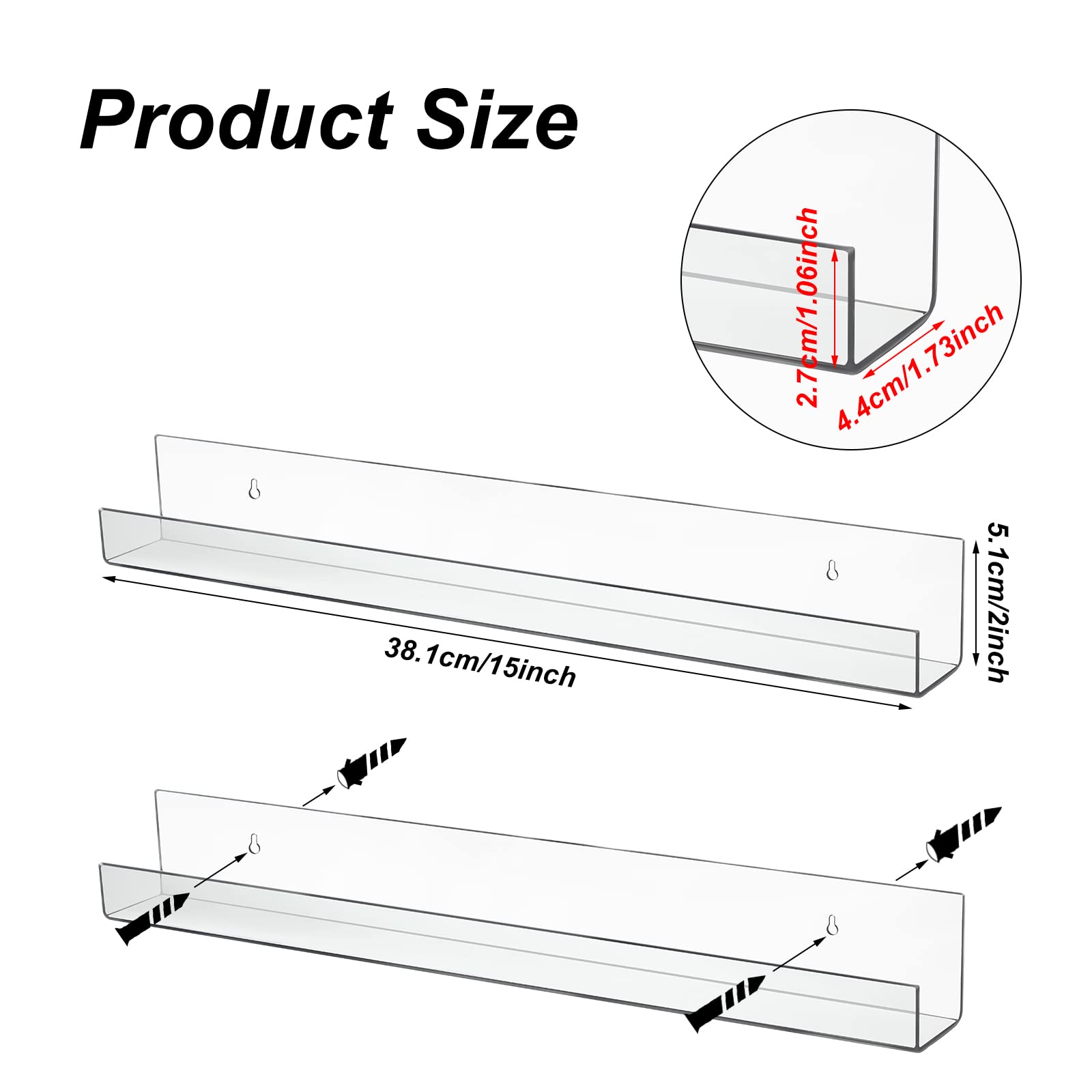 Buy Acrylic Invisible Floating Wall Ledge Shelf Clear Book Shelves Acrylic Wall Display Shelves