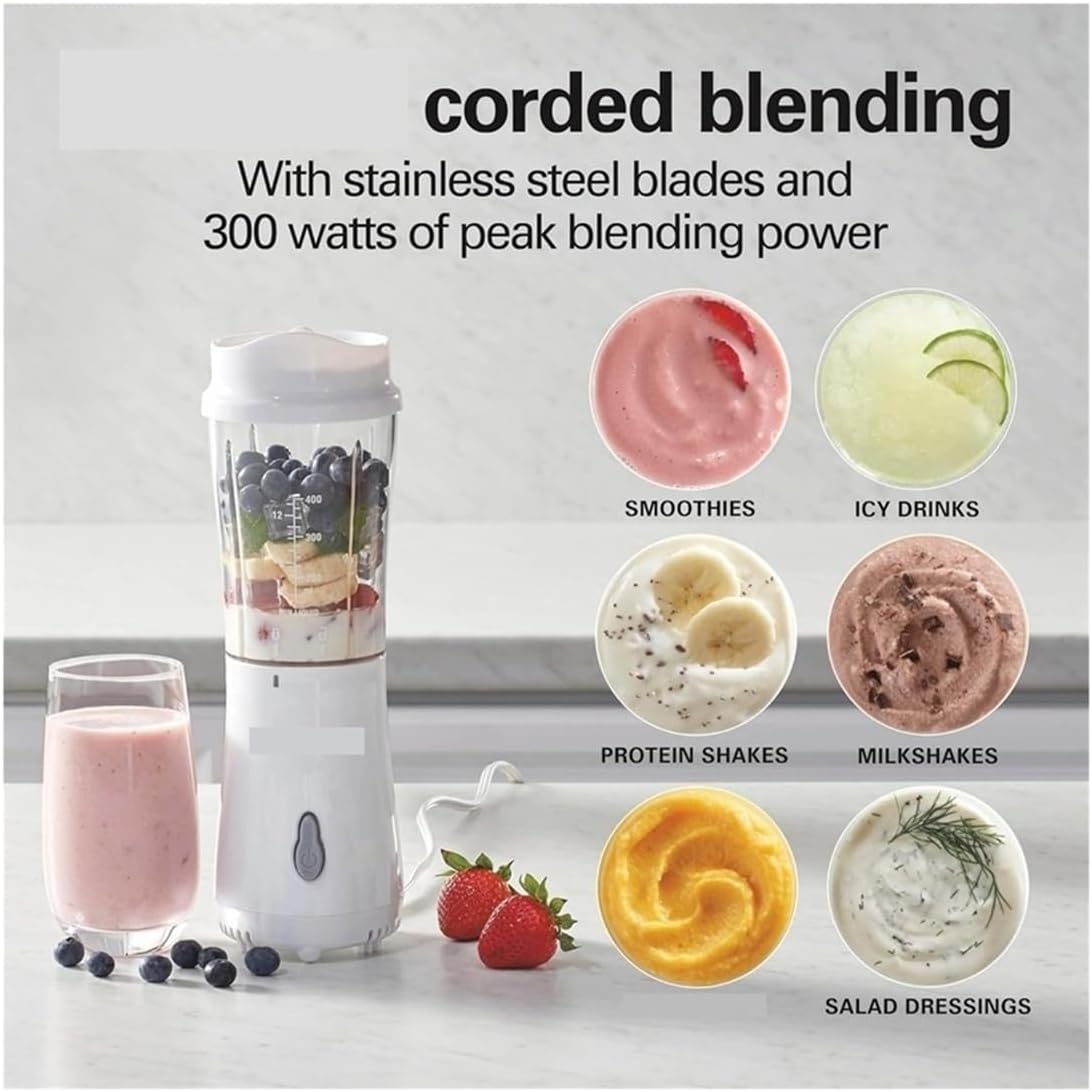 Portable Blender for Shakes and Smoothies, 14 Oz Travel Cup, Rechargeable Personal Blender with Stainless Steel Blades