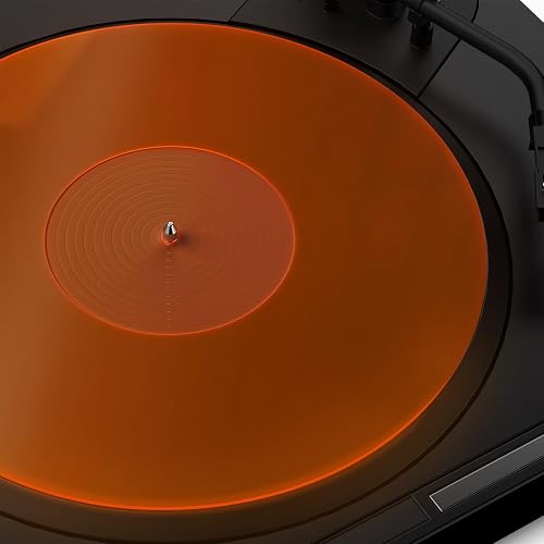 Turntable Mat Record Platter Slipmat: Acrylic Record Player Platter Vinyl Slipmat for Turntables Antistatic Tighter & Defined Bass, Orange - orange