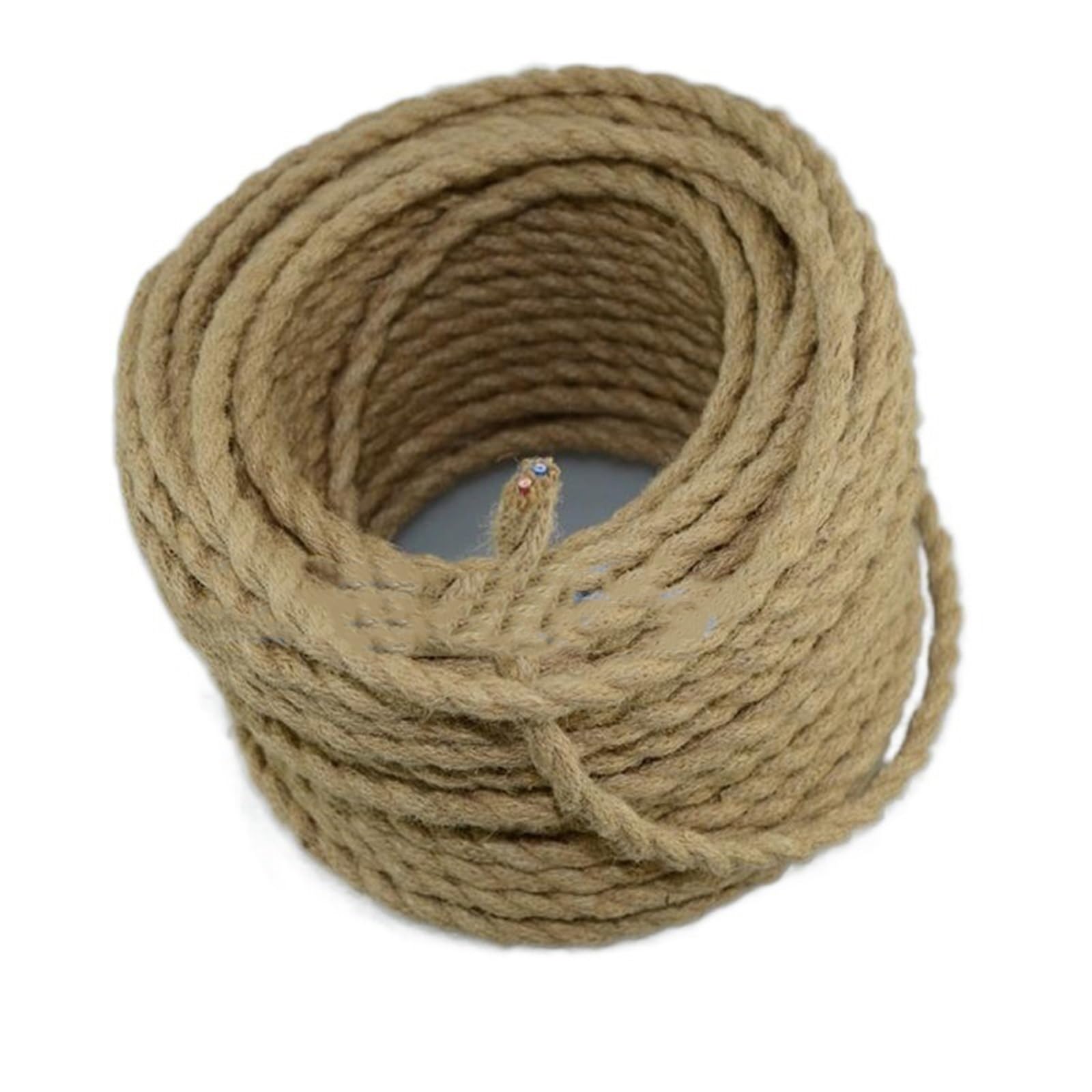 Przewody z liny konopnej, Przewód elektryczny z tkaniny 2x0,75 mm, kabel drutu w stylu vintage(30meter)