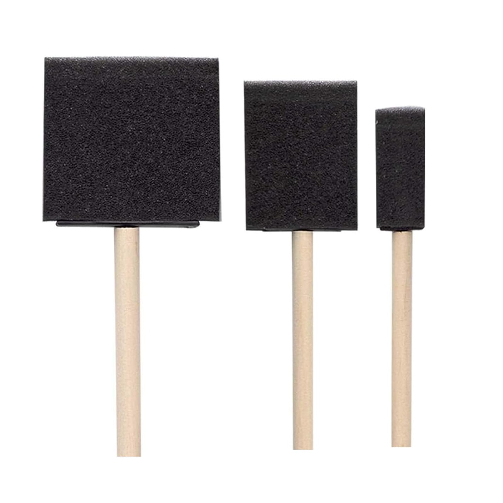 10 Pinceaux En Mousse Pour Peinture - Tailles Variées (2,5 Cm à 10,2 Cm), Pour Arts, Loisirs Créatifs, Bois, Aquarelle - 4