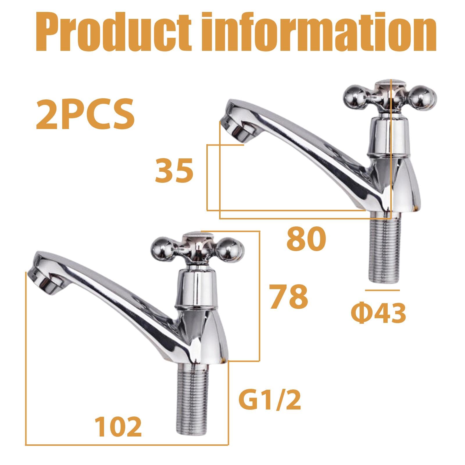 Pack De 2 Grifos De Baño Tradicionales Estilo Victoriano - Agua Fría Y Caliente, Decorativos Para Lavabo Y Bañera, Acabado Cromado Plateado Mate