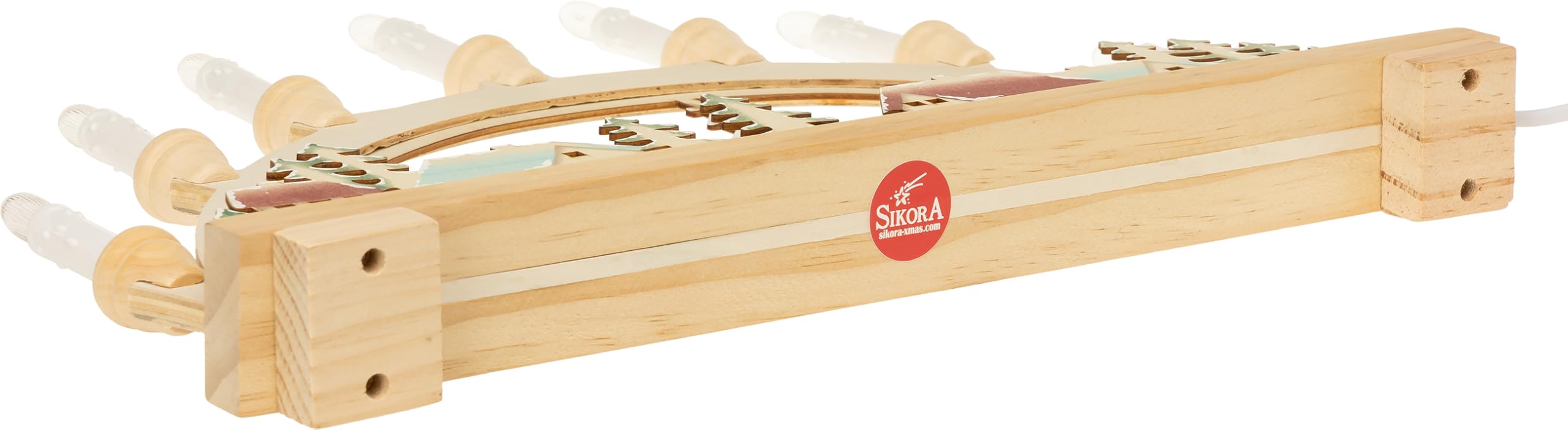 SIKORA LB11 liebevoll colorierter Schwibbogen WINTERDORF mit elektrischer Beleuchtung B:45cm