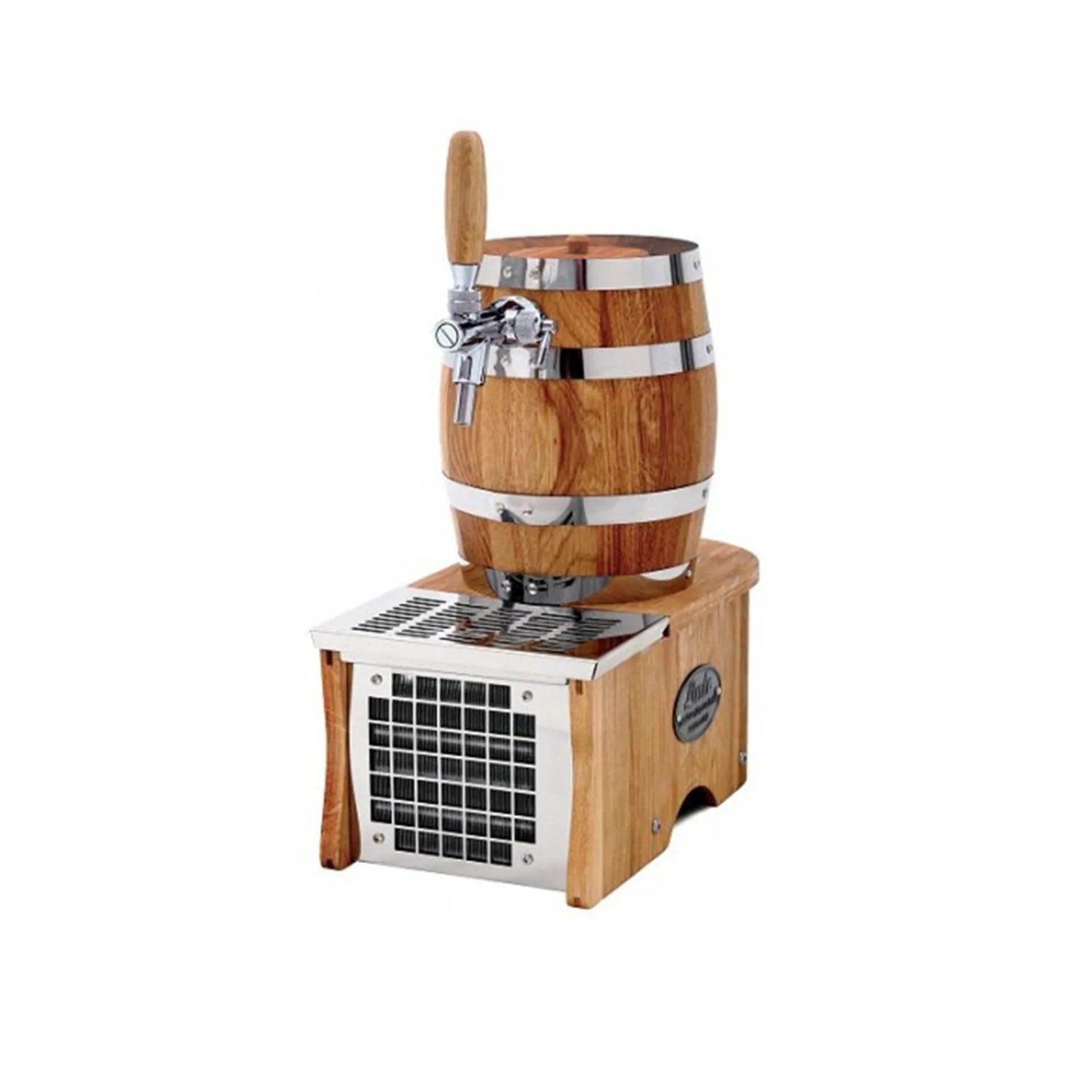Komplett Set - Soudek 20, Trockenkühlgerät Bierfass Optik, Bierkühler, Zapfanlage, Bierzapfanlage 1-leitig, 20 Liter/h, Green Line, Zapfkopf:Flach
